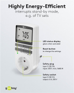 Goobay Digital timer programmerbar timer med kontakt med skyddsjord (typ F)