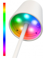 Goobay Trådlös LED-bordslampa RGBW, vit med touch-styrning, 150 lm, många RGB-ljusfärger och varmvitt (3000 K), steglöst dimbar Goobay Trådlös LED-bordslampa RGBW, vit med touch-styrning, 150 lm, många RGB-ljusfärger och varmvitt (3000 K), steglöst dimbar