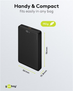 Goobay Magnetisk trådlös powerbank 10.000 mAh fäster magnetiskt på baksidan av mobiltelefonen, perfekt för samtidig laddning och telefonering Goobay Magnetisk trådlös powerbank 10.000 mAh fäster magnetiskt på baksidan av mobiltelefonen, perfekt för samtidig laddning och telefonering