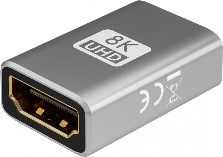 Goobay HDMI™-adapter, koppling, guldpläterad, 8K @ 60 Hz HDMI™-uttag (typ A) > HDMI™-uttag (typ A)