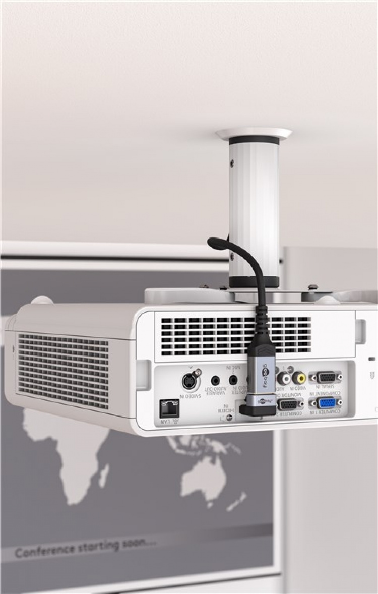 Goobay HDMI™ vinkeladapter 90° vertikal, 8K @ 60 Hz, guldpläterad HDMI™-uttag (typ A) > HDMI™ kontakt (typ A) 90 ° Goobay HDMI™ vinkeladapter 90° vertikal, 8K @ 60 Hz, guldpläterad HDMI™-uttag (typ A) > HDMI™ kontakt (typ A) 90 °