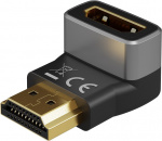 Goobay HDMI™ vinkeladapter 270° vertikal, 8K @ 60 Hz, guldpläterad HDMI™-uttag (typ A) > HDMI™ kontakt (typ A) 270 ° Goobay HDMI™ vinkeladapter 270° vertikal, 8K @ 60 Hz, guldpläterad HDMI™-uttag (typ A) > HDMI™ kontakt (typ A) 270 °