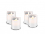 Goobay 4-pack LED-ljus av äkta vax, vit, inkl. 12x AAA (LR03) med timerfunktion och pendelveke, batteridriven, varmvitt (2700 K)