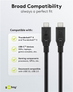 Goobay USB-C™-kabel, USB 3.2, 100 W, 10 Gbit/s, Power Delivery, 1 m USB-C™-kontakt > USB-C™-kontakt Goobay USB-C™-kabel, USB 3.2, 100 W, 10 Gbit/s, Power Delivery, 1 m USB-C™-kontakt > USB-C™-kontakt