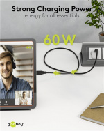 Goobay USB-C™-kabel, USB 3.2, 60 W, 5 Gbit/s, Power Delivery, 3 m USB-C™-kontakt > USB-C™-kontakt