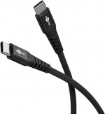 Goobay USB-C™ supersoft textilkabel med metallkontakter, 1 m, svart elegant och extra robust anslutningskabel för enheter med USB-C™-port
