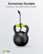 Goobay Lightning-USB-A supersoft textilkabel med metallkontakter, 1 m, svart MFi-certifierad, elegant och extra robust laddnings- och synkroniseringskabel för Apple iPhone/iPad (svart)