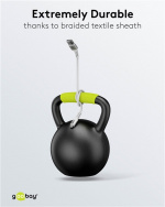 Goobay Lightning-USB-A supersoft textilkabel med metallkontakter, 0,5 m, vit MFi-certifierad, elegant och extra robust laddnings- och synkroniseringskabel för Apple iPhone/iPad (vit)