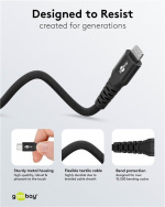 Goobay Lightning-USB-C™ supersoft textilkabel med metallkontakter, 3 m, svart MFi-certifierad, elegant och extra robust laddnings- och synkroniseringskabel för Apple iPhone/iPad (svart) Goobay Lightning-USB-C™ supersoft textilkabel med metallkontakter, 3 m, svart MFi-certifierad, elegant och extra robust laddnings- och synkroniseringskabel för Apple iPhone/iPad (svart)