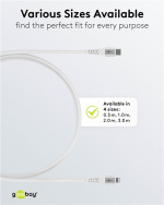 Goobay Lightning-USB-C™ supersoft textilkabel med metallkontakter, 2 m, vit MFi-certifierad, elegant och extra robust laddnings- och synkroniseringskabel för Apple iPhone/iPad (vit)