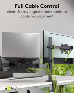 Goobay Skärmfäste med laptop-arm Flex, svart workstation för bildskärmar från 13 till 32 tum (33 - 81 cm) plus en bärbar dator, bildskärm max. 8 kg/bärbar dator 4,5 kg