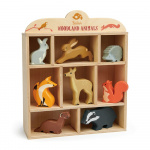 Tender Leaf Houten plank met 8 houten dieren - Woodlands - (TL8470)