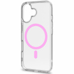 Celly Gelskinmag Magnetic Cover MagSafe iPhone 16 Transparent + Rosa