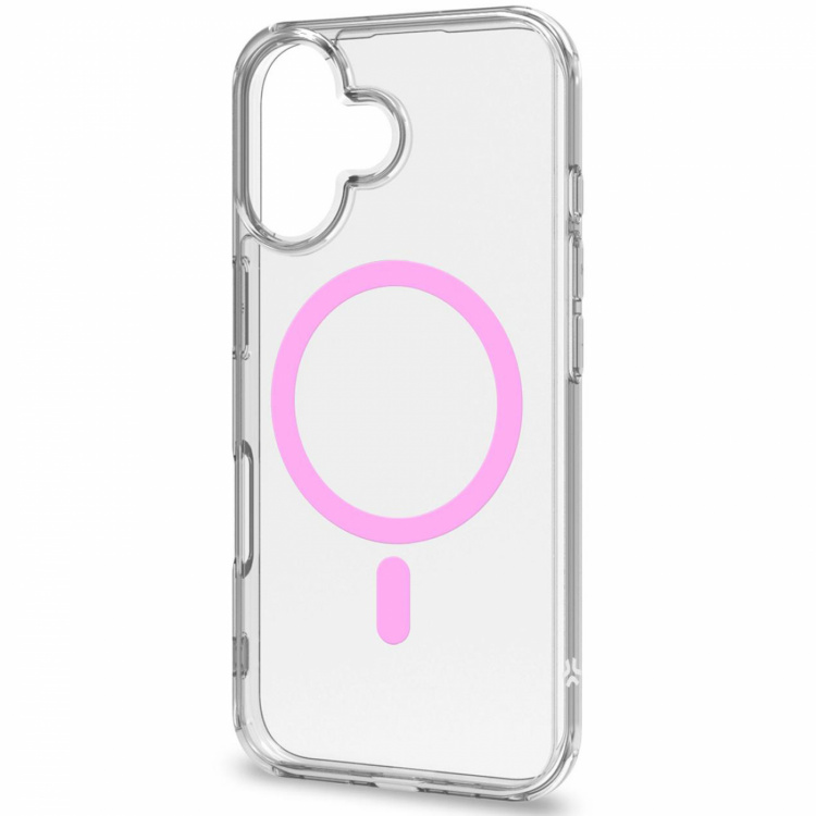 Celly Gelskinmag Magnetic Cover MagSafe iPhone 16 Transparent + Rosa