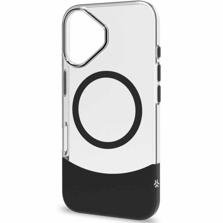 Celly Magdual MagSafe-kompatibelt skal iPhone 16 Svart + Transparent Celly Magdual MagSafe-kompatibelt skal iPhone 16 Svart + Transparent