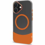 Celly Magdual MagSafe-kompatibelt skal iPhone 16 Orange + Transparent Celly Magdual MagSafe-kompatibelt skal iPhone 16 Orange + Transparent
