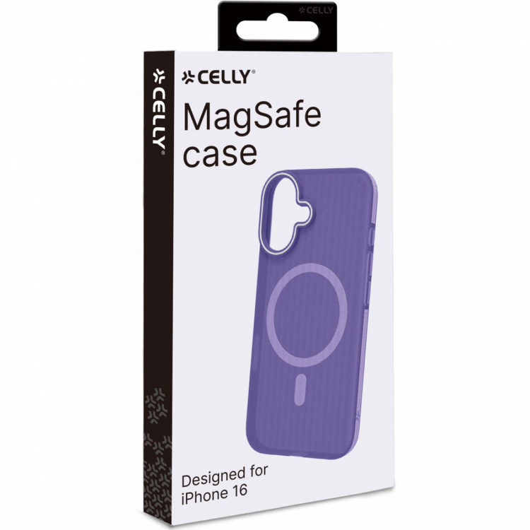 Celly Magsuit MagSafe-kompatibelt skal iPhone 16 semi-transparent Lila