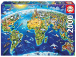 Educa Puzzel 2000 - Wereldoriëntatiepunten Globus (017129)