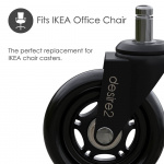 Desire2 Rubberen wielen 20 mm voor IKEA stoelen 5-pk