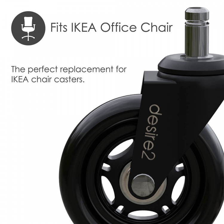Desire2 Rubberen wielen 20 mm voor IKEA stoelen 5-pk