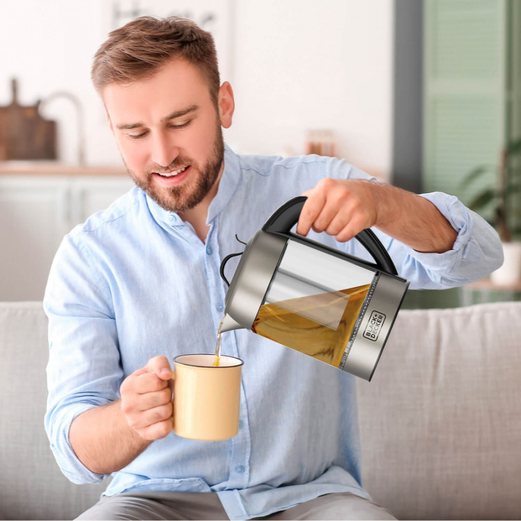 BLACK+DECKER Vattenkokare i Glas med Té-filter 1,7L