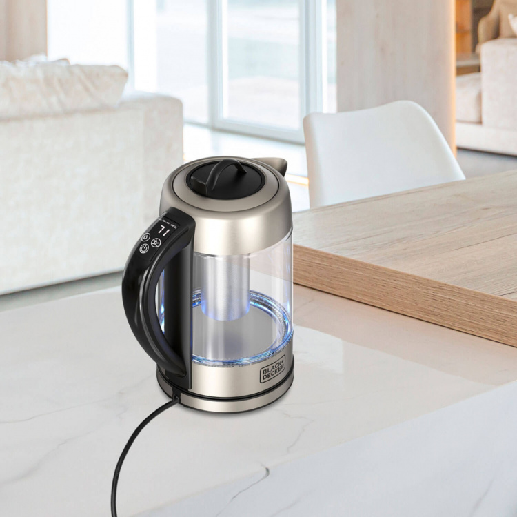 BLACK+DECKER Vattenkokare i Glas med Té-filter 1,7L