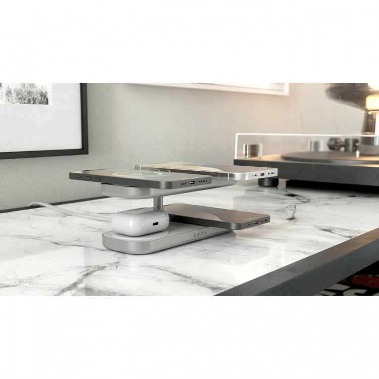 Zens Trådlös Laddare Quattro Pro 4 Qi2 Vit Zens Trådlös Laddare Quattro Pro 4 Qi2 Vit