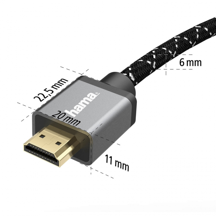 Hama Kabel HDMI Ultra High Speed 8K 48Gbit/s Metall Guld 5.0m Hama Kabel HDMI Ultra High Speed 8K 48Gbit/s Metall Guld 5.0m