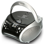 Lenco Draagbare stereo FM-radio met CD-speler Zwart/zilver