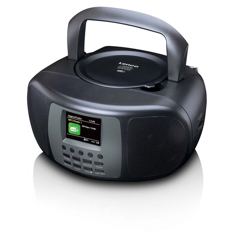Lenco Draagbare DAB+/FM-radio met Bluetooth® CD-speler en groot LCD-kleurenscherm Zwart Lenco Draagbare DAB+/FM-radio met Bluetooth® CD-speler en groot LCD-kleurenscherm Zwart