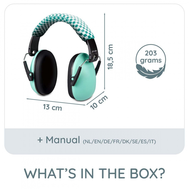 Alecto Gehoorbeschermers voor baby\'s en peuters Groen