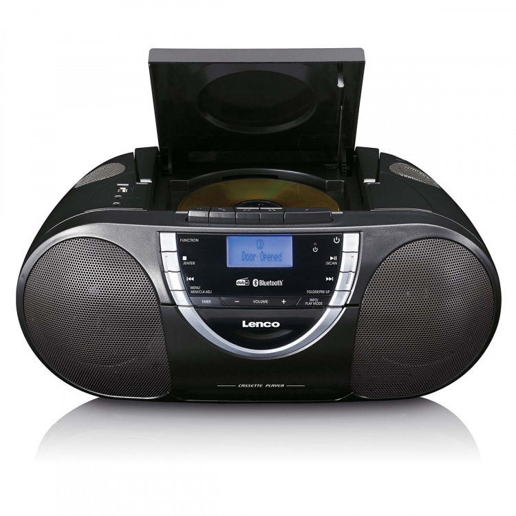 Lenco Draagbare DAB+ en FM-radio met CD-cassette en Bluetooth® Zwart