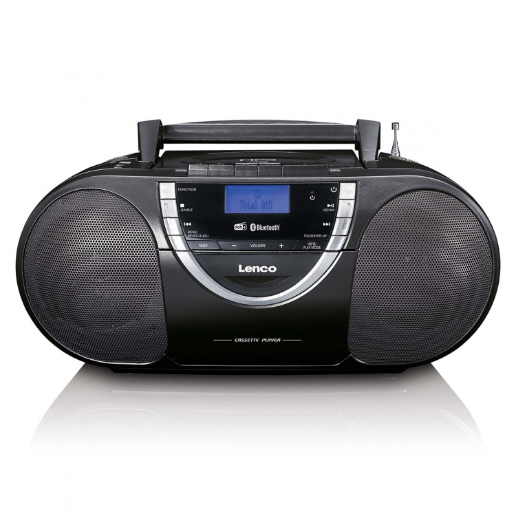 Lenco Draagbare DAB+ en FM-radio met CD-cassette en Bluetooth® Zwart