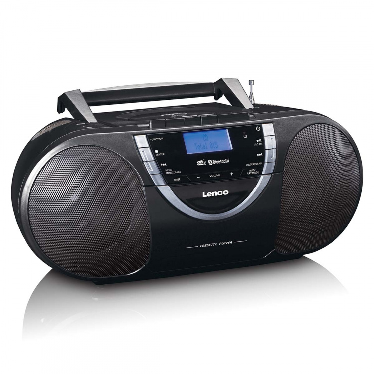 Lenco Draagbare DAB+ en FM-radio met CD-cassette en Bluetooth® Zwart