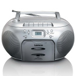 Lenco Draagbare FM-radio CD-cassettespeler Zilver