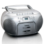 Lenco Draagbare FM-radio CD-cassettespeler Zilver