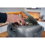 Lenco Draagbare FM-radio CD-cassettespeler Zilver