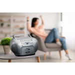 Lenco Draagbare FM-radio CD-cassettespeler Zilver