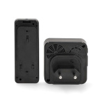 Nedis Draadloze Deurbelset | Netvoeding | 100 - 240 V AC 50/60 Hz | 1x 23A 12V | Volume: 110 dB | Signaalbereik: 150 m | IP55 | Instelbaar volume | 58 Melodieën | 1 Ontvanger | Zwart Nedis Draadloze Deurbelset | Netvoeding | 100 - 240 V AC 50/60 Hz | 1x 23A 12V | Volume: 110 dB | Signaalbereik: 150 m | IP55 | Instelbaar volume | 58 Melodieën | 1 Ontvanger | Zwart