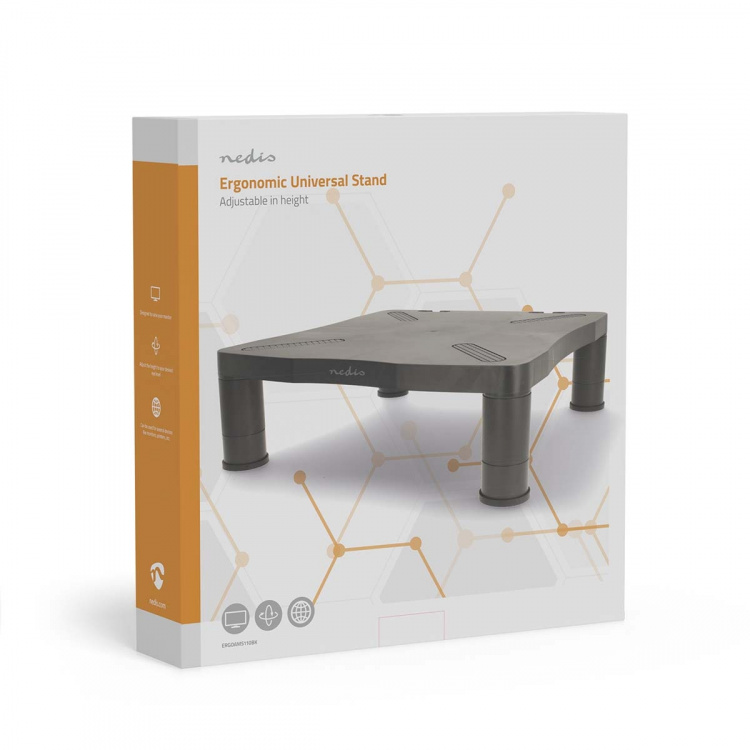 Nedis Monitorstandaard | Ergonomie: Yes | Maximaal draagvermogen: 18 kg | Universeel | Verstelbare hoogte: Ja