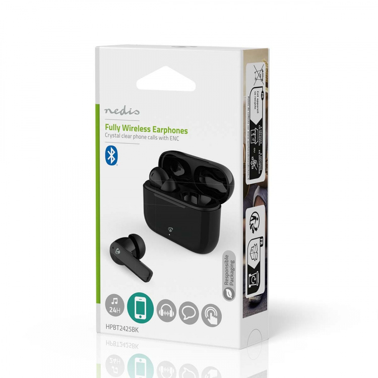 Nedis Volledig Draadloze Oordopjes | ENC (Environmental Noise Cancelling) | Bluetooth® | Maximale batterijduur: 24 uur | Aanraakbediening | Charging case | Draadloze oplaadcase | Ingebouwde microfoon | Ondersteuning voor spraakbesturing | Ruisonderdrukkin Nedis Volledig Draadloze Oordopjes | ENC (Environmental Noise Cancelling) | Bluetooth® | Maximale batterijduur: 24 uur | Aanraakbediening | Charging case | Draadloze oplaadcase | Ingebouwde microfoon | Ondersteuning voor spraakbesturing | Ruisonderdrukkin