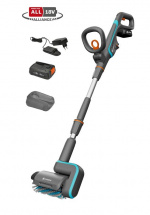 Gardena Accu Multi Cleaner AquaBrush Patio, voor kwetsbare houten dekken en terrassen Inclusief 1x 18v 2,5 Ah accu Lader en rubberen hoes voor accu