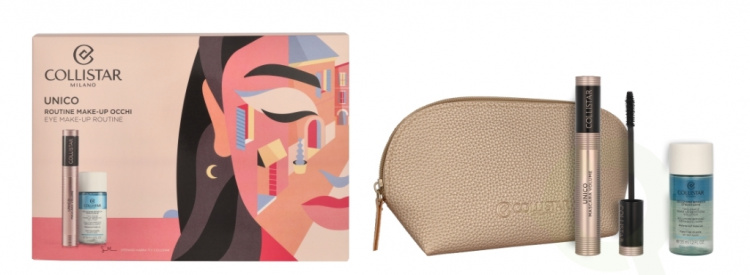 Collistar Mascara Volume Unico Set 48 ml Unico Mascara Black 13ml/Make Up Removing Solution 35ml/Bag