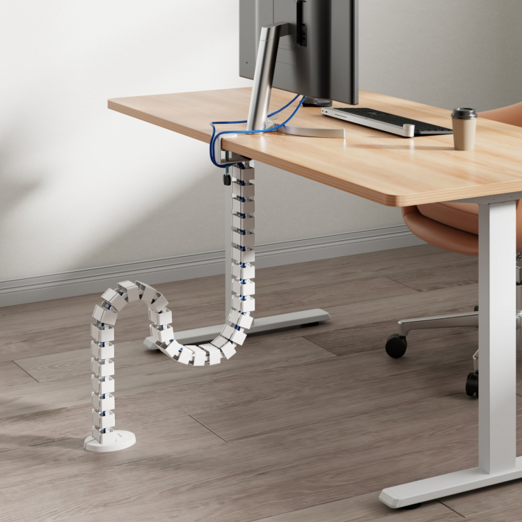 LogiLink Flexibel vertikal kabelkanal för sitt-/ståbord Vit LogiLink Flexibel vertikal kabelkanal för sitt-/ståbord Vit