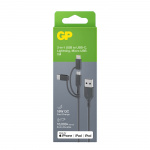 GP Kabel USB-A Till USB-C 3-I-1 Micro-USB + Lightning CY1N 1m GP Kabel USB-A Till USB-C 3-I-1 Micro-USB + Lightning CY1N 1m