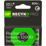 GP Batteri Recyko Pro NiMH AAA HR03 800mAh 4-Pack GP Batteri Recyko Pro NiMH AAA HR03 800mAh 4-Pack