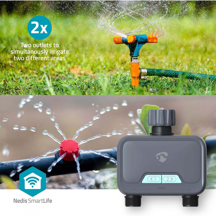 Nedis SmartLife Water Control | Bluetooth® | Batterij Gevoed | IP54 | Maximale waterdruk: 8 Bar | Android™ / IOS Nedis SmartLife Water Control | Bluetooth® | Batterij Gevoed | IP54 | Maximale waterdruk: 8 Bar | Android™ / IOS