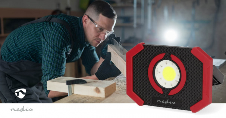 Nedis Werklamp | 10 W | Batterij Gevoed | 5 V DC | N/A | Oplaadbaar | Lichtduur: 10 u | 1000 lm | Lichtbereik: 30 m Nedis Werklamp | 10 W | Batterij Gevoed | 5 V DC | N/A | Oplaadbaar | Lichtduur: 10 u | 1000 lm | Lichtbereik: 30 m