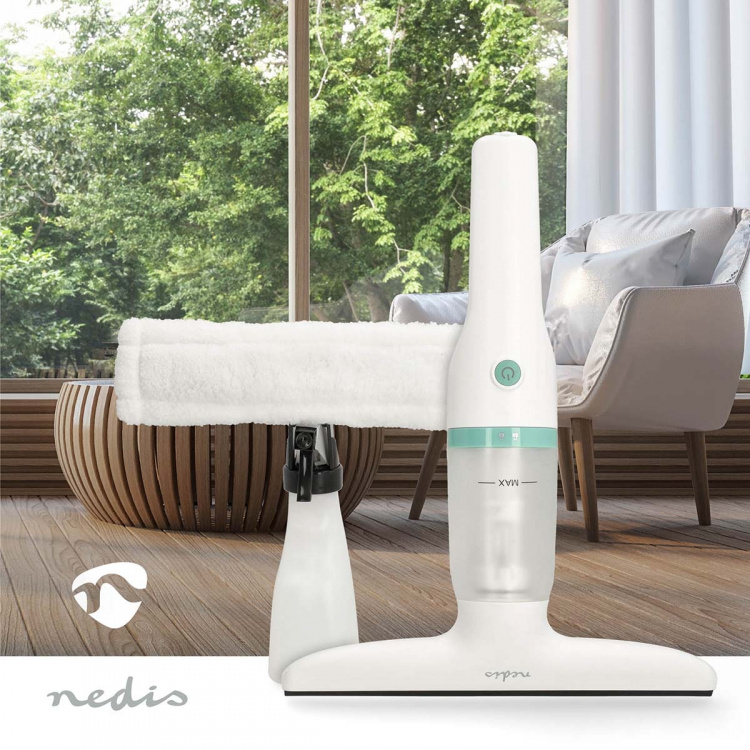 Nedis Electrische Ruitenreiniger | 12 W | 1200 Pa | Inhoud Reservoir Vuil Water: 60 ml | Afneembare vuilwatertank | Groen / Wit