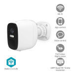 Nedis SmartLife Camera voor Buiten | Spotlight | 4MP Quad HD 1440p / 2560x1440 | IP66 | Max. batterijduur: 10 Maanden | Cloud Opslag (optioneel) / microSD (niet inbegrepen) | 5 V DC | Met bewegingssensor | Nachtzicht | Wit Nedis SmartLife Camera voor Buiten | Spotlight | 4MP Quad HD 1440p / 2560x1440 | IP66 | Max. batterijduur: 10 Maanden | Cloud Opslag (optioneel) / microSD (niet inbegrepen) | 5 V DC | Met bewegingssensor | Nachtzicht | Wit
